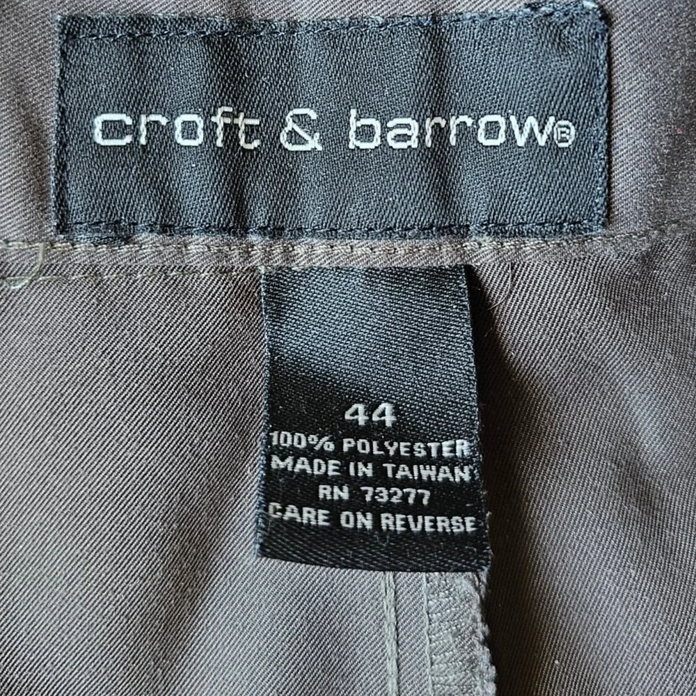 Croft & Barrow Mens Pleated Shorts Grey Size 44 Solid Polyester Casual Golf EUC